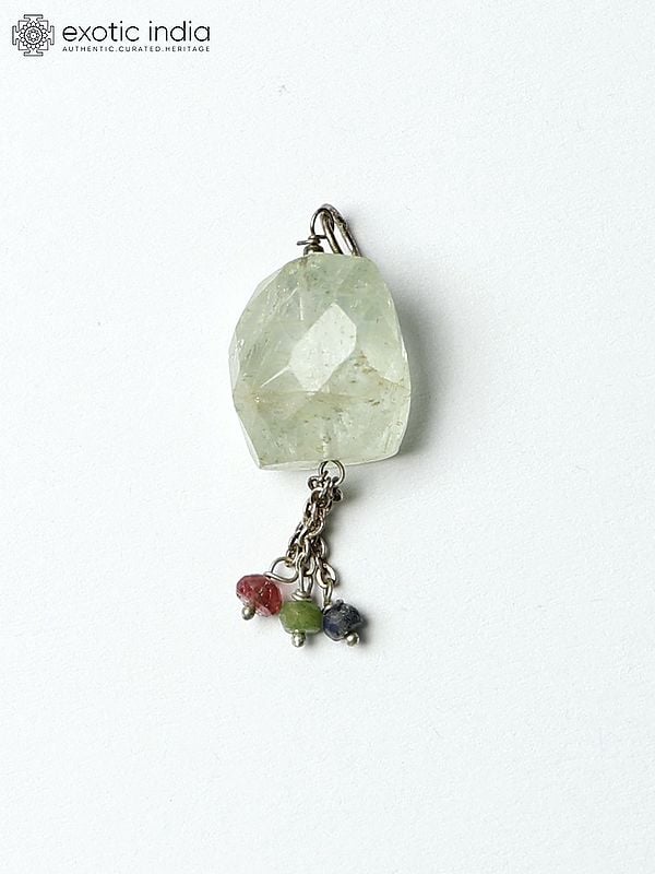 Exotic India Faceted Prasiolite Gemstone Pendant 