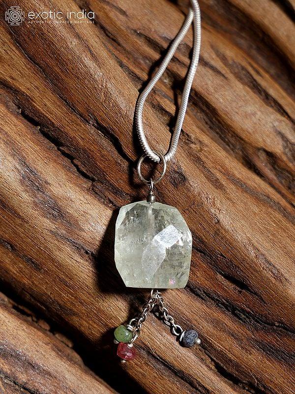 exotic india Faceted Prasiolite Gemstone Pendant 