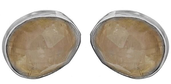 exotic india Faceted Rainbow Moonstone Oval Tops