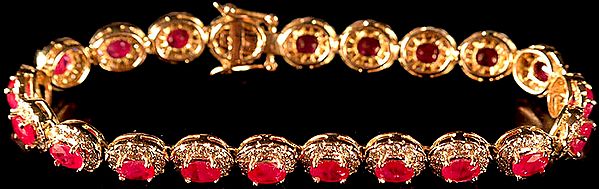 exotic india Faceted Ruby Bracelet 
