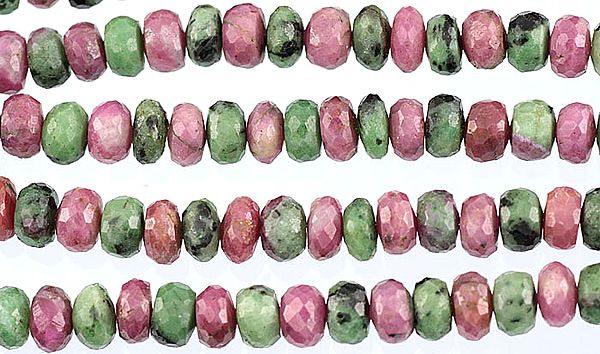 exotic india Faceted Ruby Zoisite Rondells