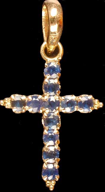 exotic india Faceted Sapphire Cross 