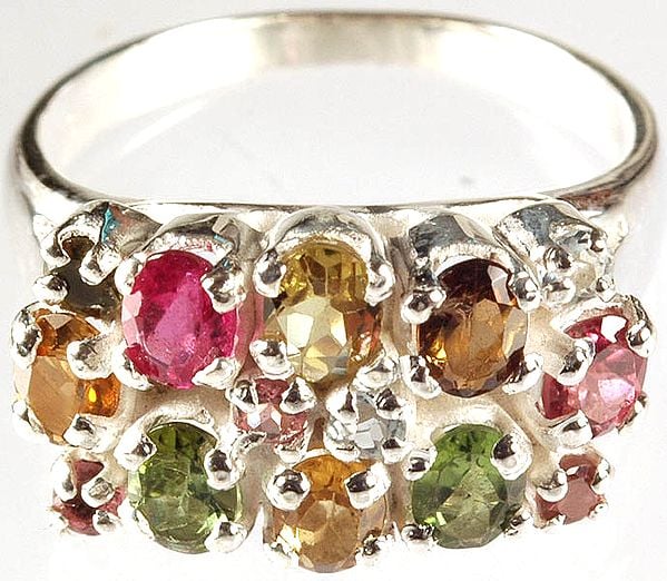 exotic india Faceted Tourmaline Ring 
