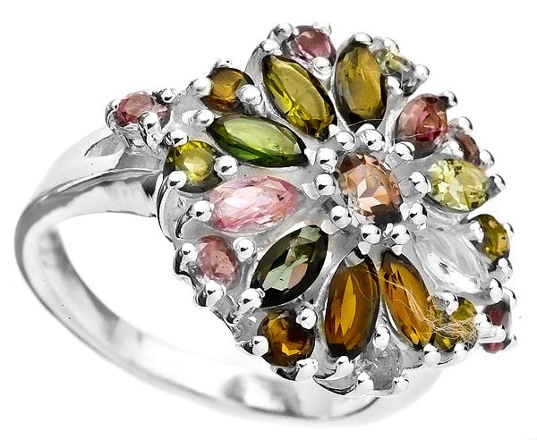 exotic india Faceted Tourmaline Ring 