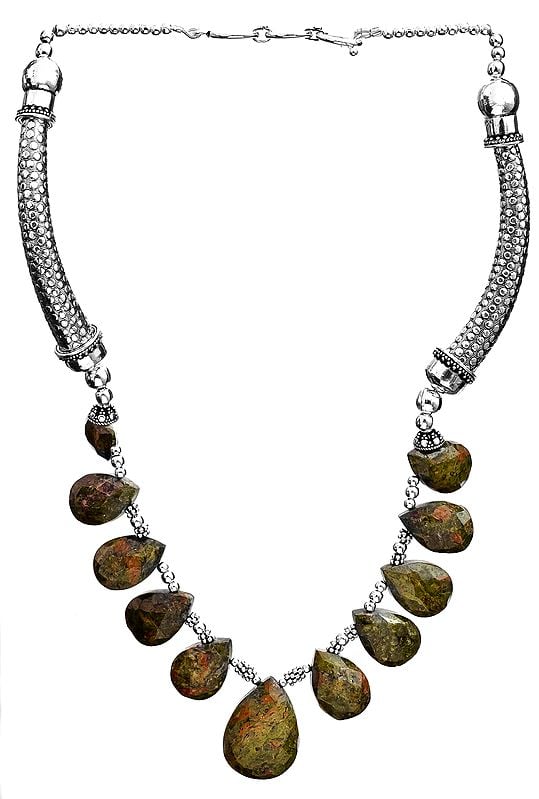 exotic india Faceted Unakite Necklace