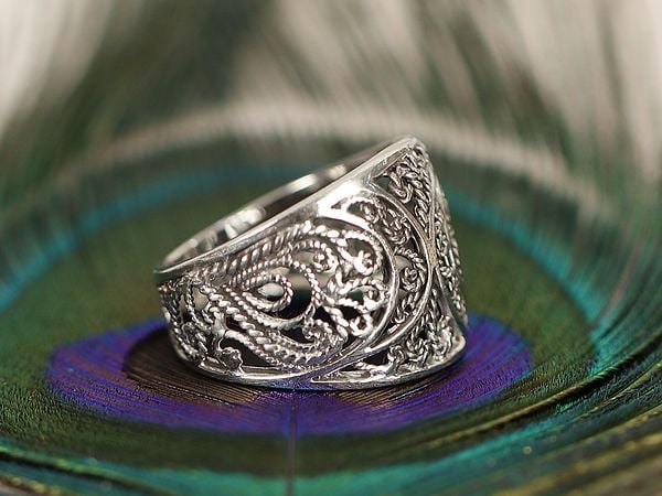 Exotic India Filigree Ring | Sterling Silver Rings 