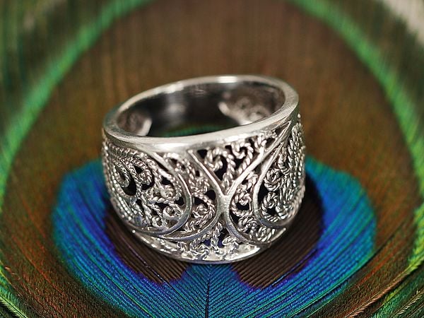 Exotic India Filigree Ring | Sterling Silver Rings 