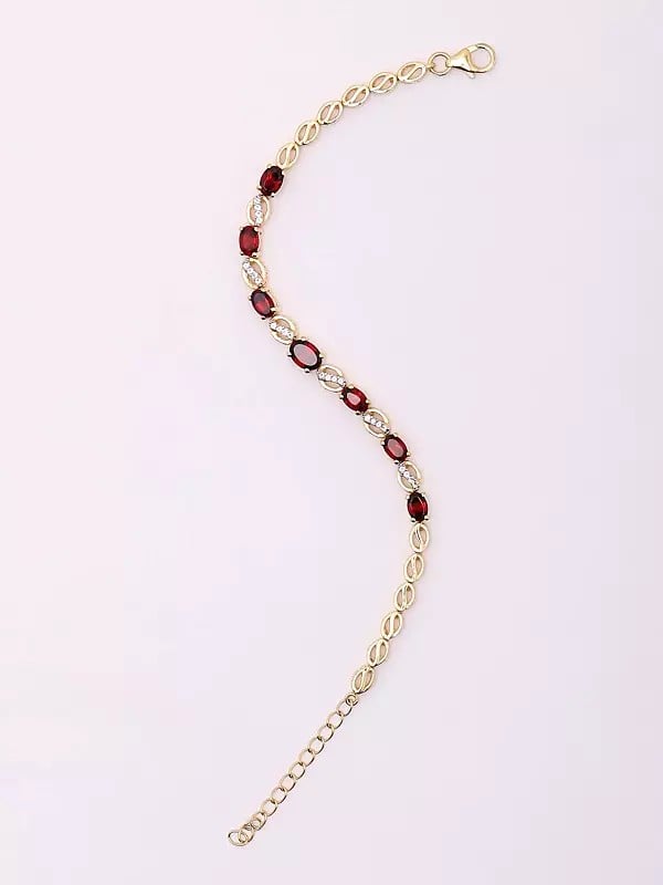 Exotic India Fine Cut Garnet Gemstone Bracelet