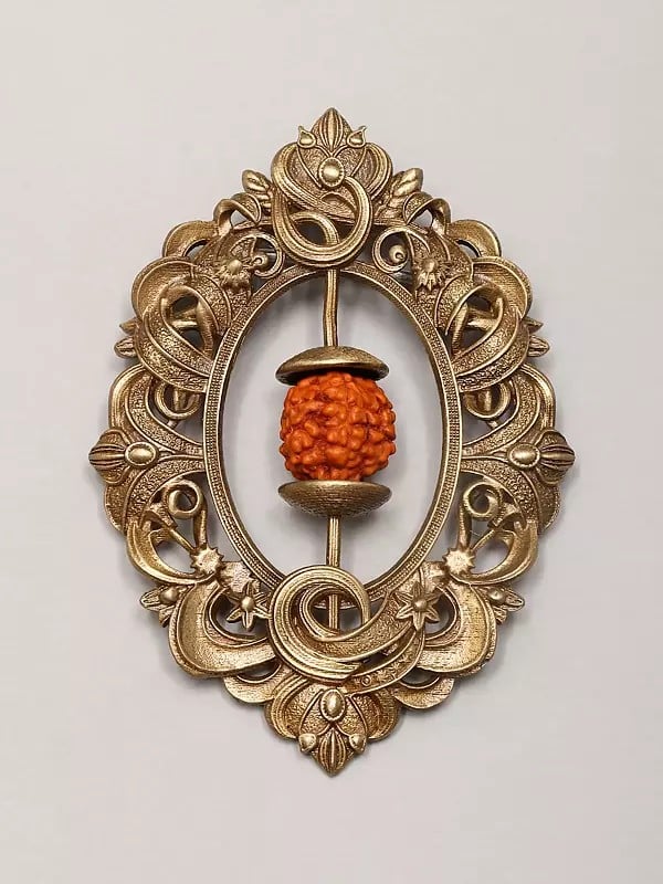 exotic india Floral Design Rudraksha Brooch 
