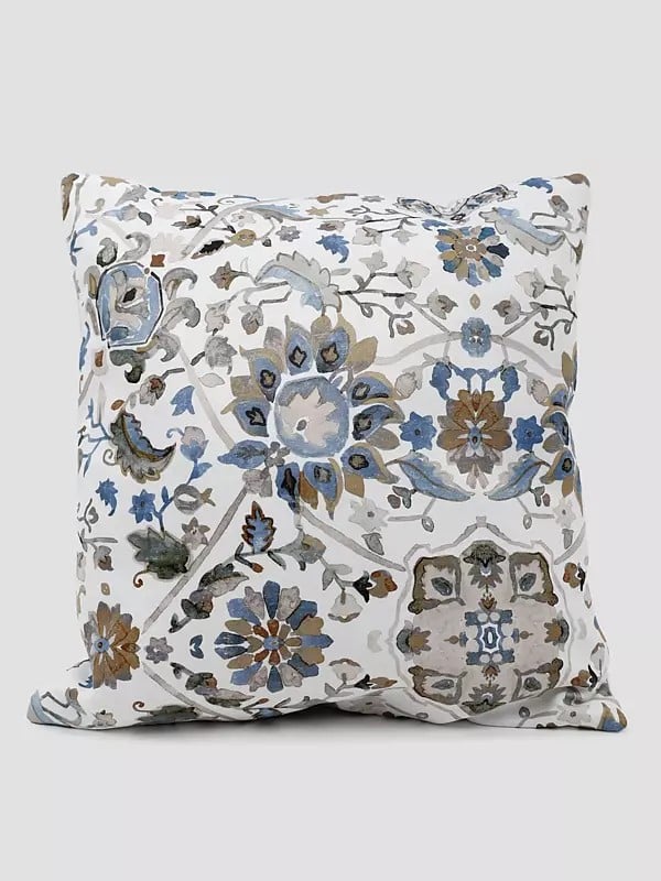 exotic india Floral Kani Printed Cushion Cover 