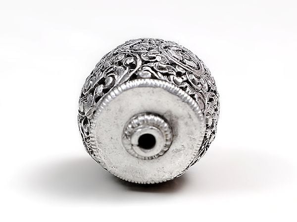 Exotic India Flower Design Sterling Silver Bead 