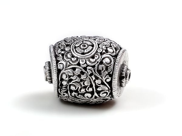 exotic india Flower Design Sterling Silver Bead 