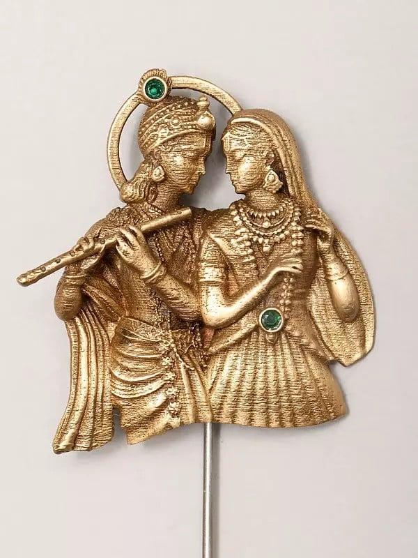Exotic India Fluting Radha Krishna Lapel Pin 