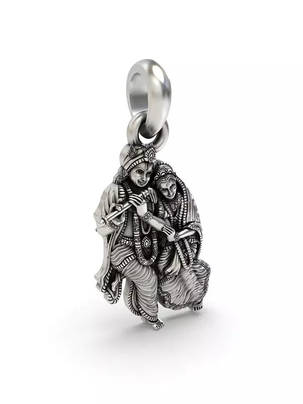 Exotic India Fluting Radha Krishna Pendant 