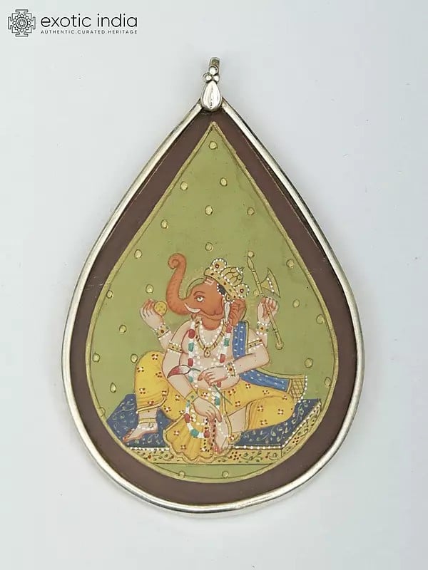 exotic india Four Armed Lord Ganesha Pendant 