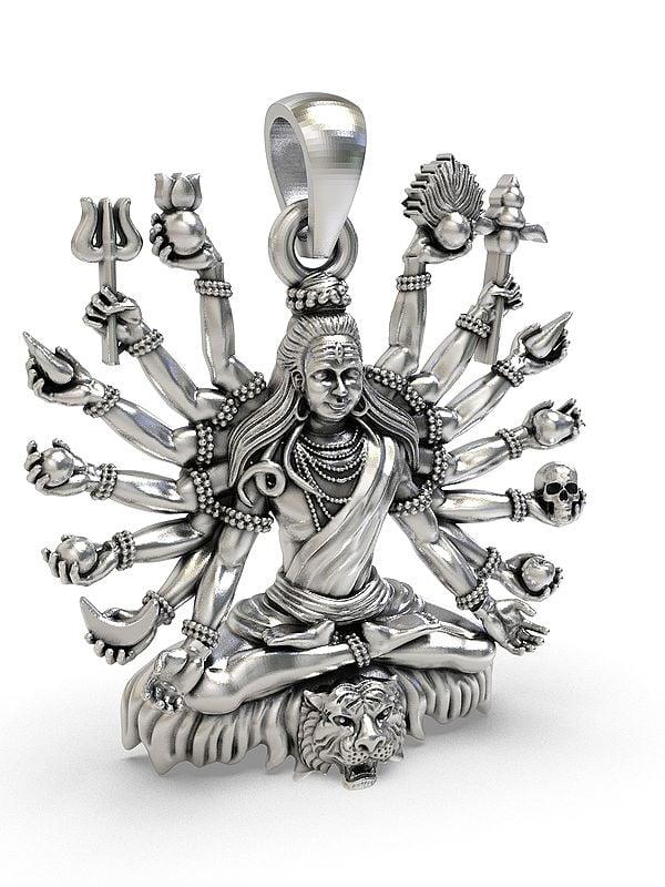 Exotic India Fourteen Armed Lord Shiva Pendant
