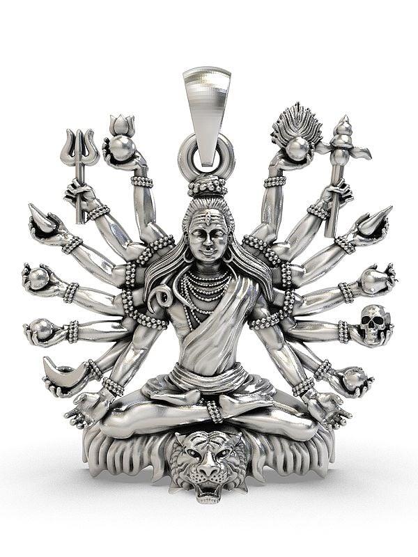exotic india Fourteen Armed Lord Shiva Pendant