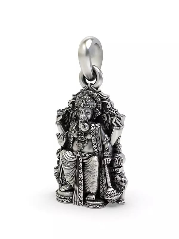 Exotic India Ganesha Seated On Throne Pendant 