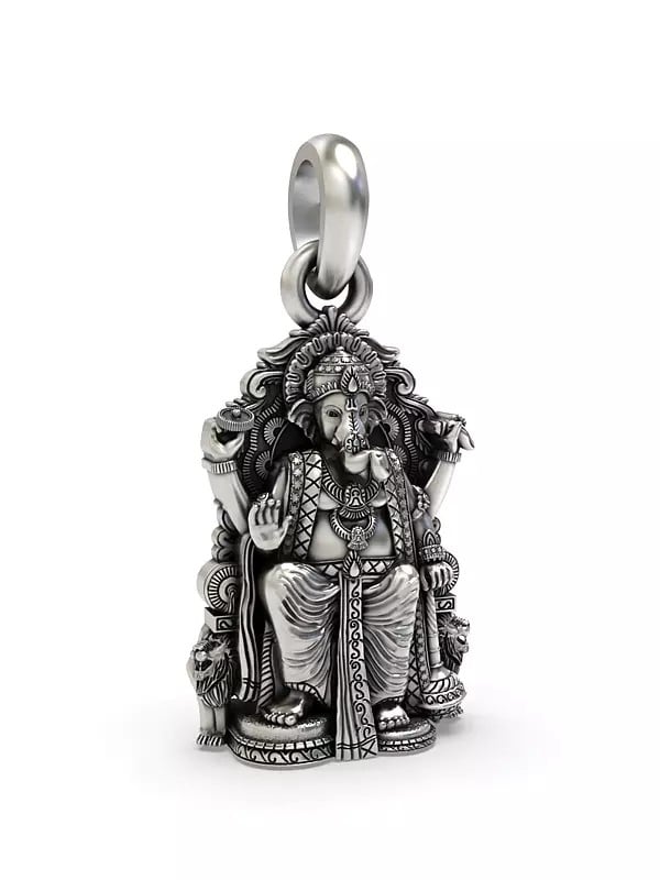 Exotic India Ganesha Seated On Throne Pendant 