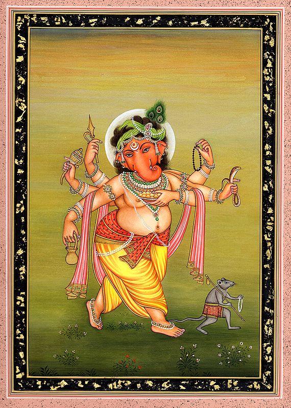 exotic india Ganesha Traverses The Countryside 