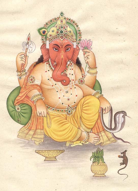 exotic india Ganesha with a Lotus