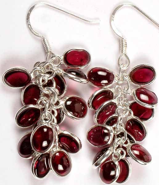 exotic india Garnet Bunch Earrings 
