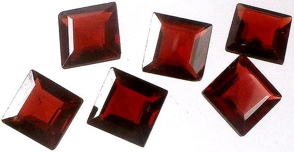 exotic india Garnet mm Size Squares (Price Per Pair) 