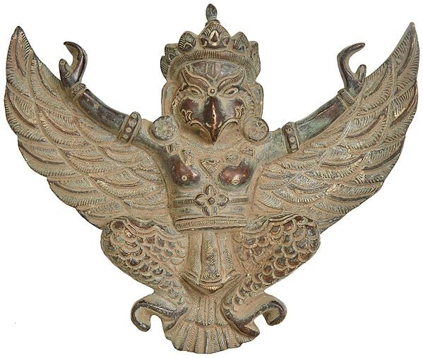 exotic india Garuda Wall Hanging Brass Statue 