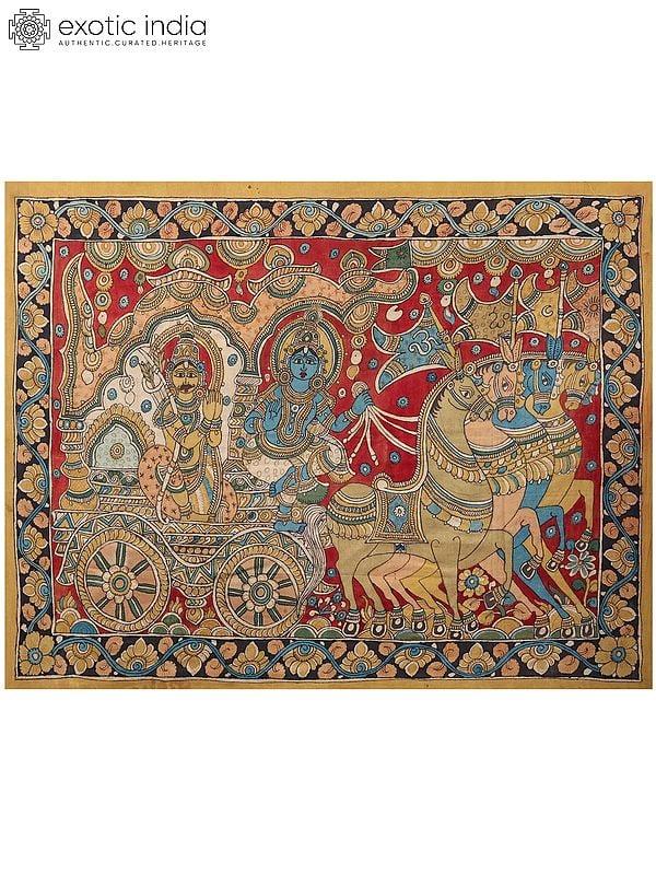 exotic india Gita Updesha | Kalamkari Painting 