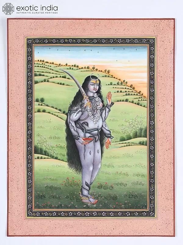 exotic india Goddess Bhairavi | Watercolor Painting 