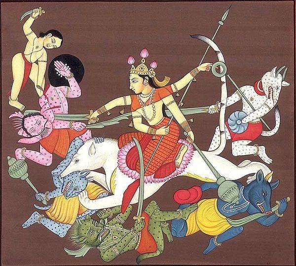 exotic india Goddess Durga Slaying Demons
