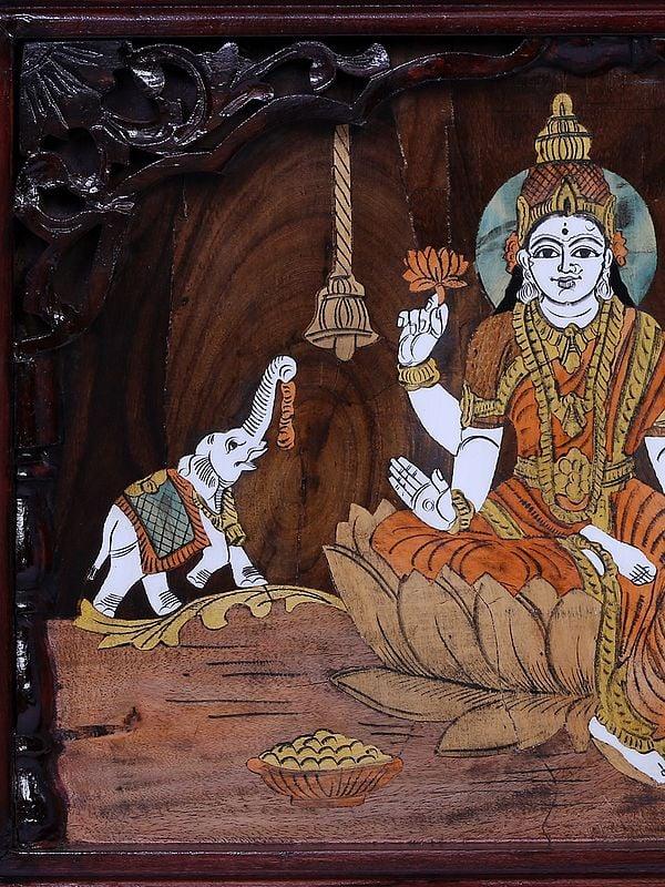 Exotic India Goddess Gajalakshmi | Mysore Painting 