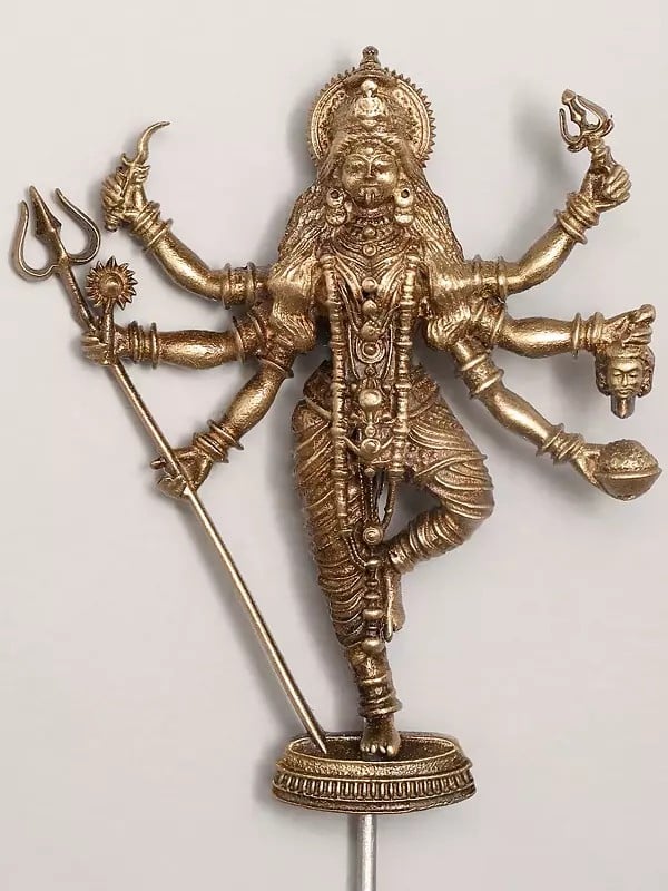 Exotic India Goddess Kali Brass Lapel Pin 