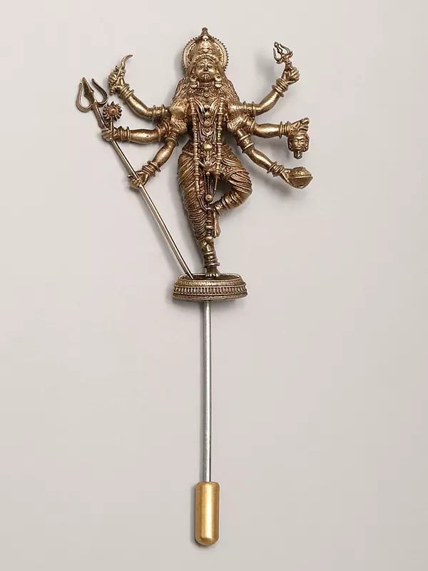 exotic india Goddess Kali Brass Lapel Pin 