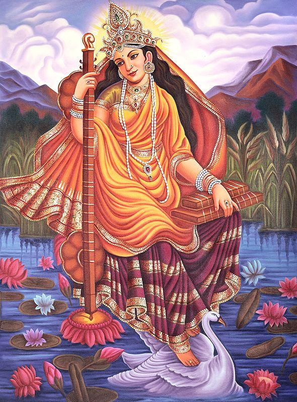 exotic india Goddess of Wisdom - Saraswati