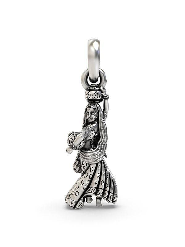 exotic india Goddess Radha with Matka Pendant 
