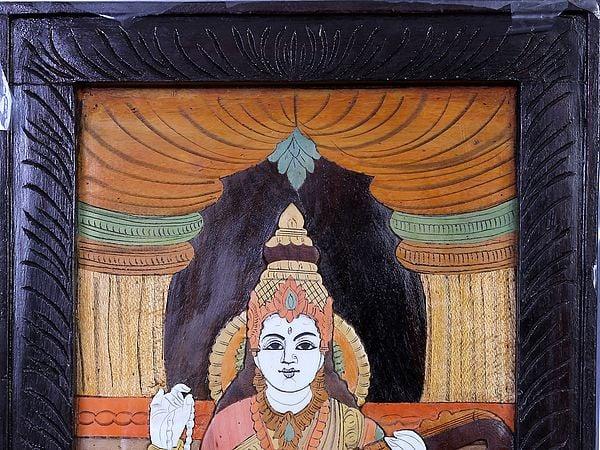 Exotic India Goddess Saraswati | Mysore Painting 
