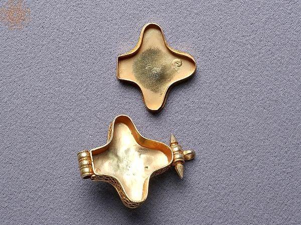 Exotic India Gold Plated Silver Ghau Pendant 
