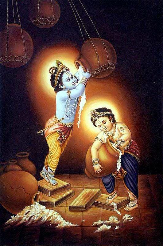 exotic india Gopala the Butter Thief with Balaram