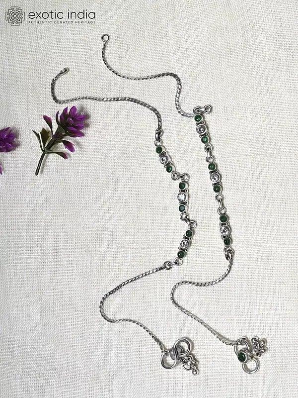 Exotic India Green Onyx Anklet 