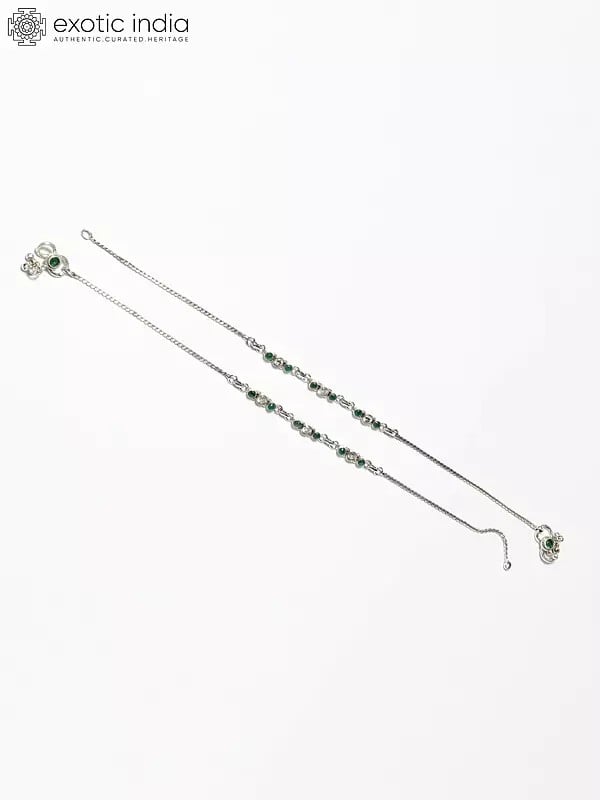 exotic india Green Onyx Anklet 