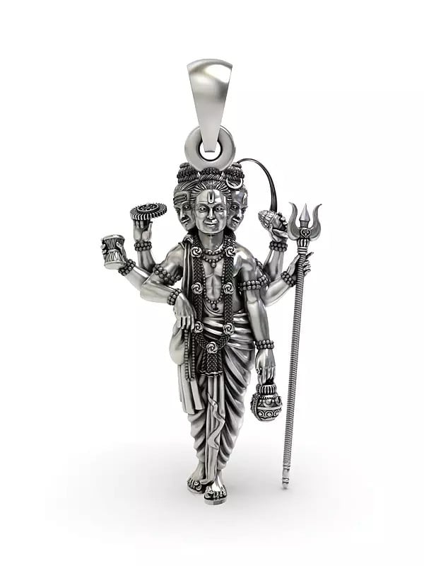 exotic india Guru Dattatreya (Tridev Avatar) Pendant 