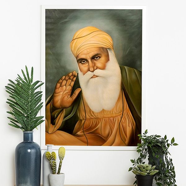 Exotic India Guru Nanak Oil Painting | Oil On Canvas 