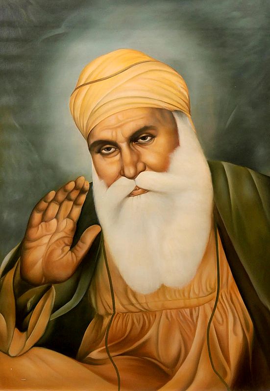 exotic india Guru Nanak Oil Painting | Oil on Canvas 