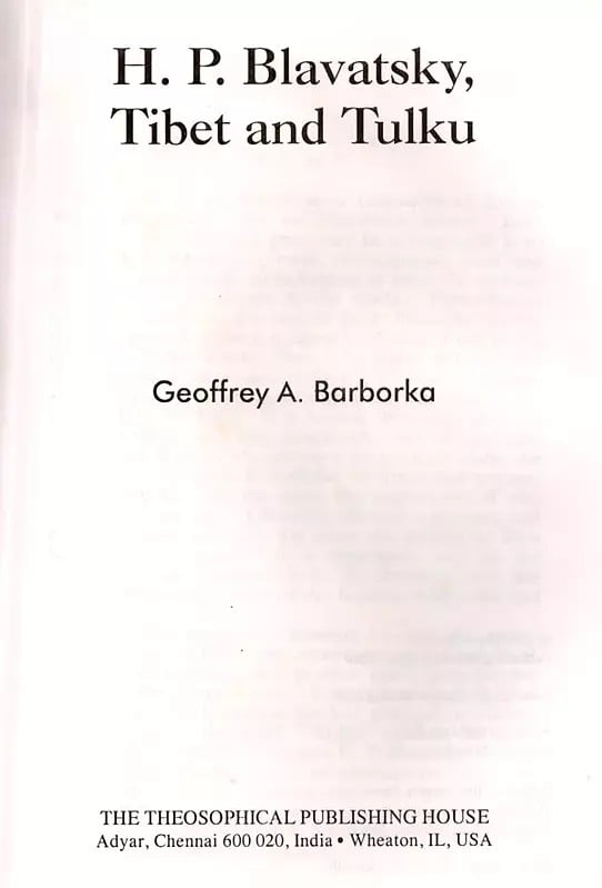 Exotic India H. P. Blavatsky Tibet And Tulku 