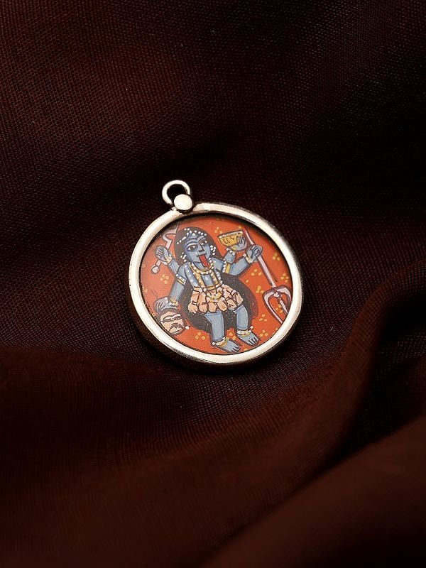 Exotic India Hand-Painted Goddess Kali Pendant 