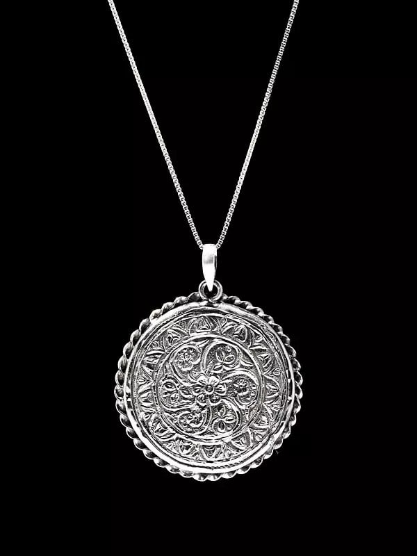 Exotic India Hand Painted Goddess Kali Pendant 