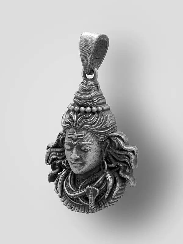 Exotic India Hindu Deity Lord Shiva Face Pendant 