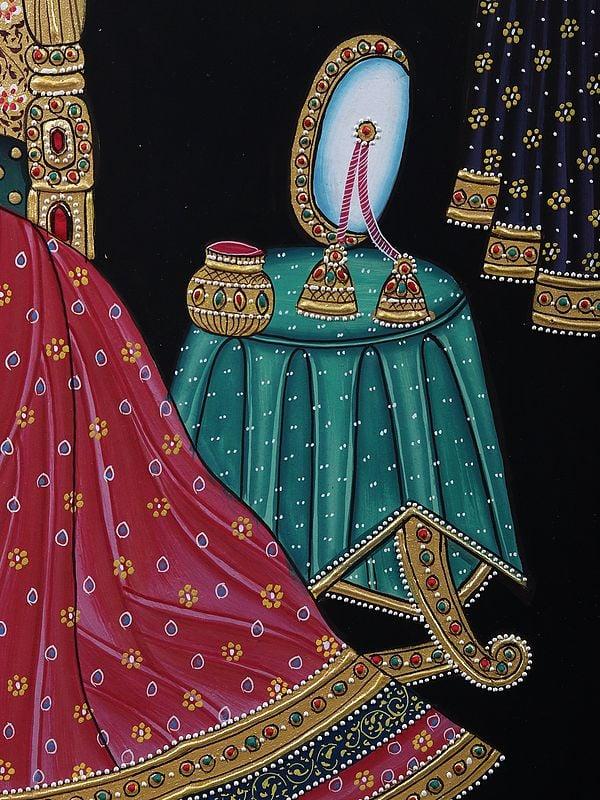 Exotic India Indian Royal Lady Making Her Choti 