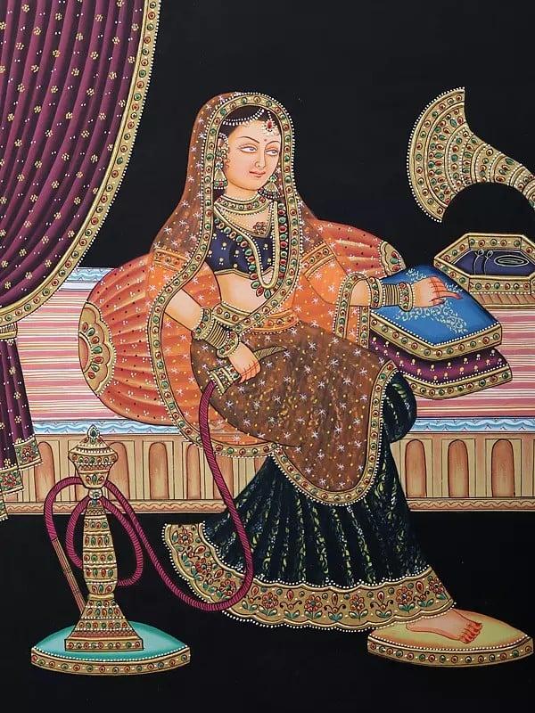 Exotic India Indian Royal Lady With Hukka 